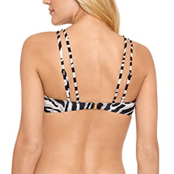 Lauren Ralph Lauren Double-Strap Twist Underwire Bikini Top - Zebra Print - Picture 9 of 9